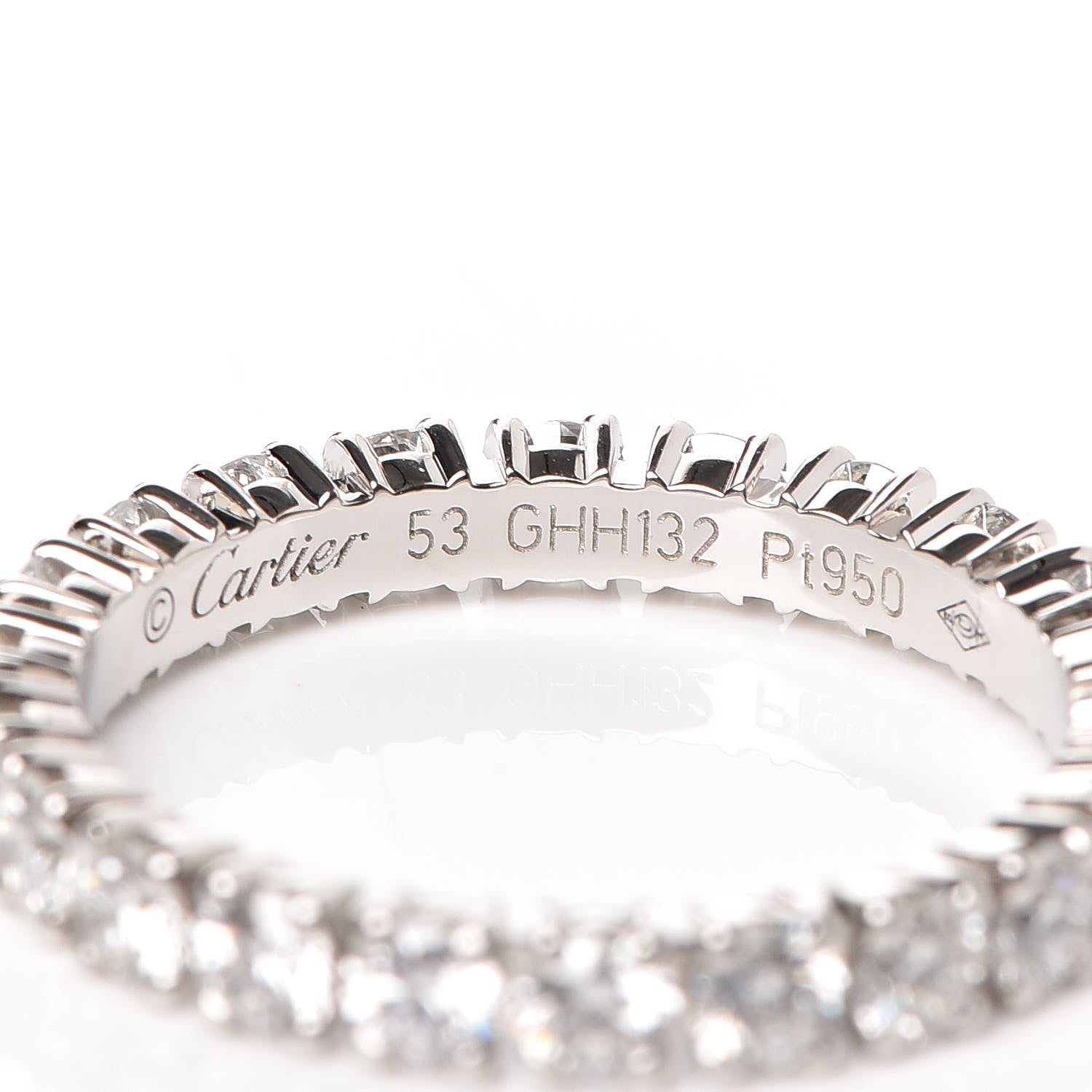 Cartier Platinum Diamond 1.32ct Destinee Wedding Band Ring 53 6.5 4 of 5