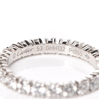 Cartier Platinum Diamond 1.32ct Destinee Wedding Band Ring 53 6.5 4 of 5