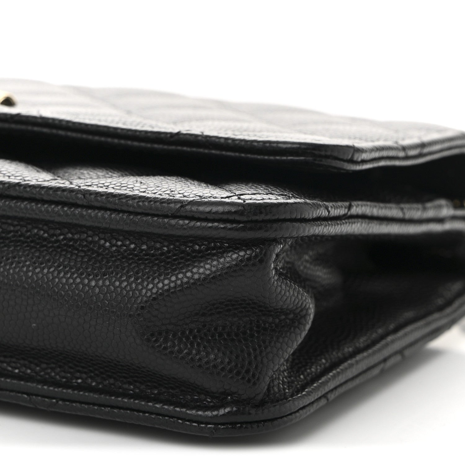 Chanel Caviar Quilted Textured CC Wallet On Chain WOC Black 11 of 12