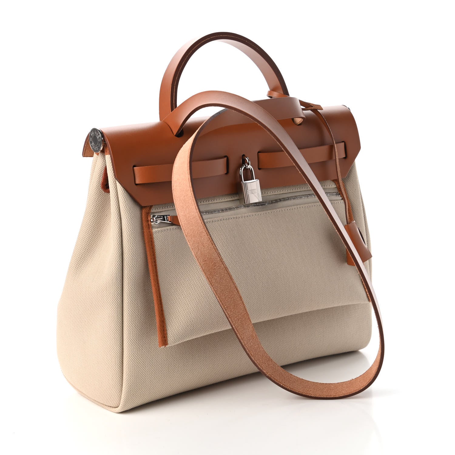 Hermes Vache Hunter Criss Viking Herbag Zip Retourne 31 PM Beton Fauve 3 of 10