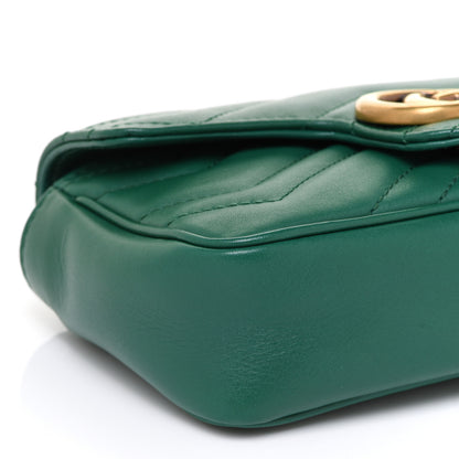 Gucci Calfskin Matelasse Super Mini GG Marmont Shoulder Bag Emerald Green 8 of 10