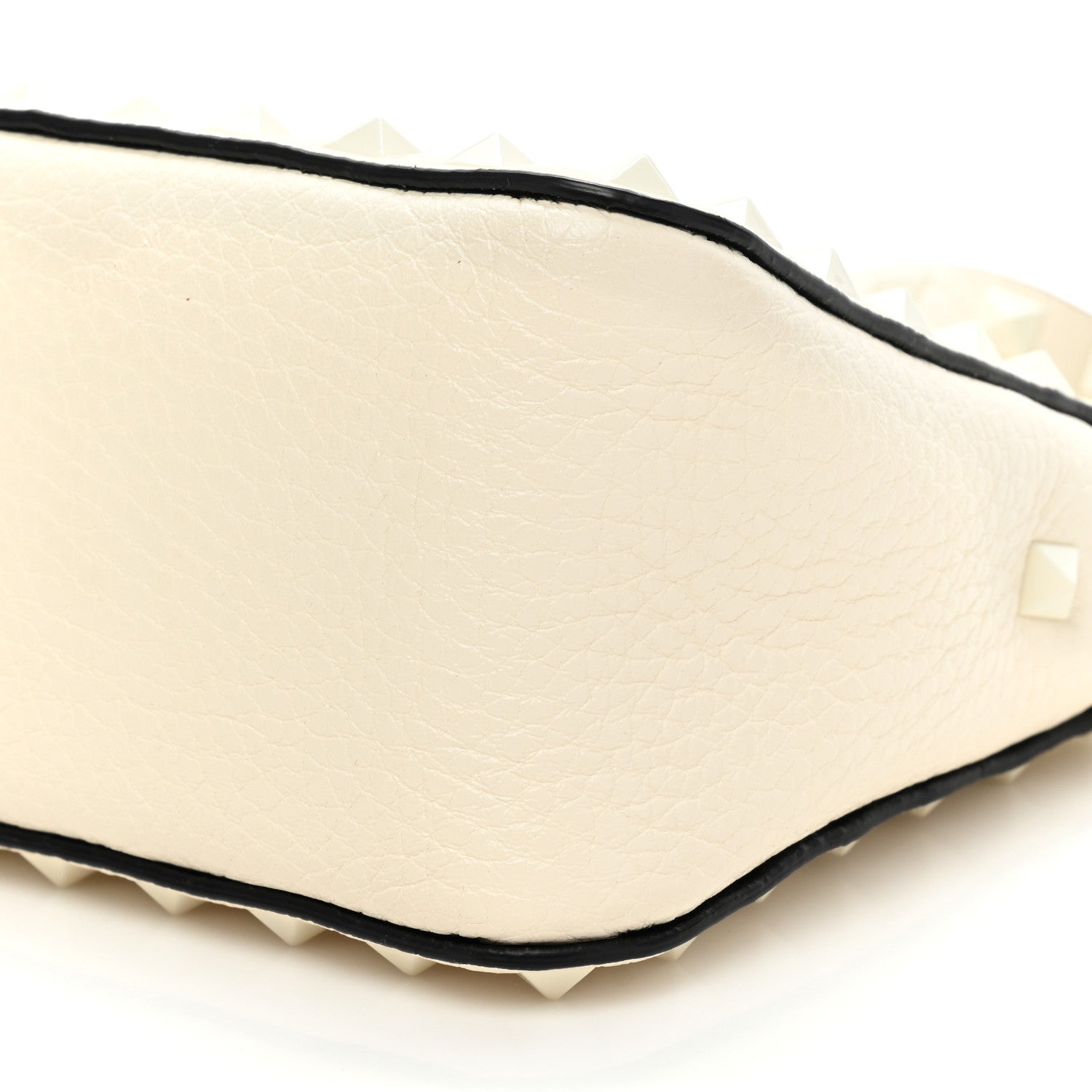 Valentino Garavani Pebbled Calfskin Monochrome Small Rockstud Flip Lock Shoulder Bag Ivory 7 of 8