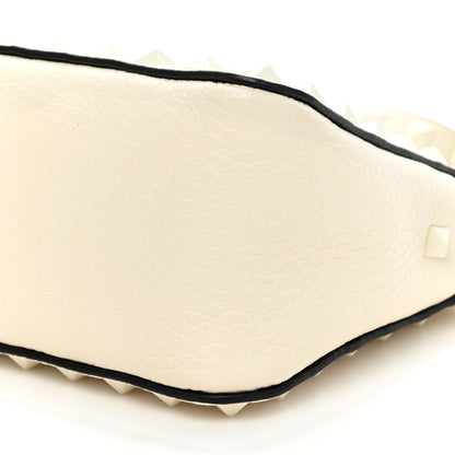 Valentino Garavani Pebbled Calfskin Monochrome Small Rockstud Flip Lock Shoulder Bag Ivory 7 of 8
