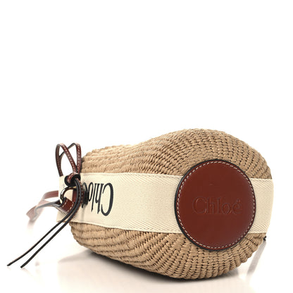 Chloe Raffia Calfskin Small Woody Basket Bag Brown 4 of 11