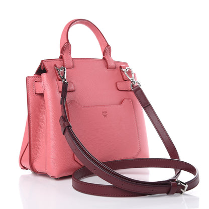MCM Grained Calfskin Small Milla Crossbody Marigold Orange Burgundy 3 of 8