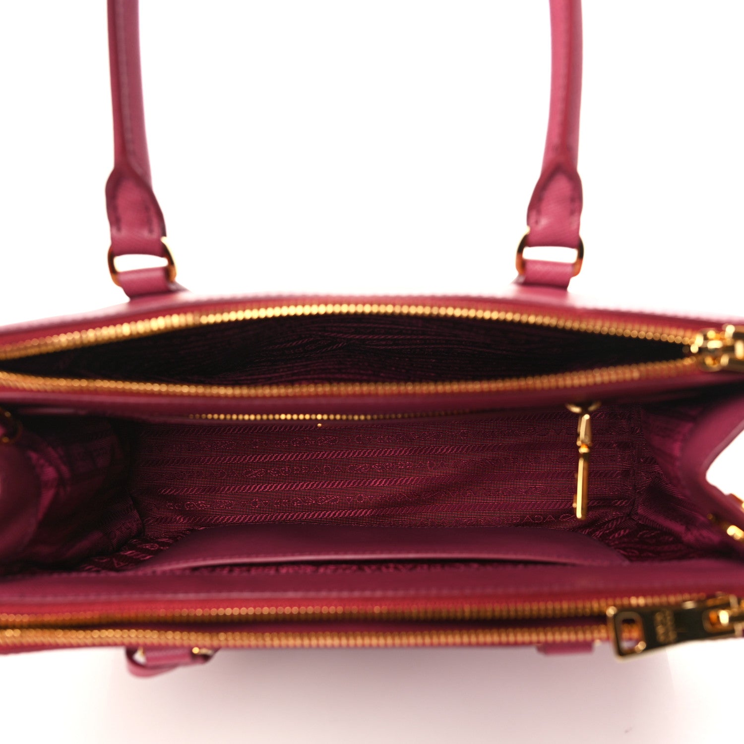 Prada Saffiano Lux Small Double Zip Tote Ibisco 5 of 8