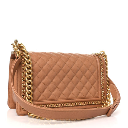 Chanel Caviar Quilted Chain Around Medium Boy Flap Beige 3 of 11
