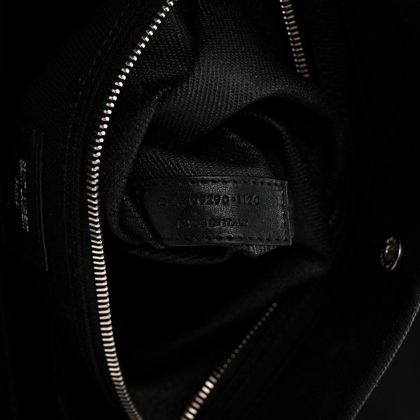 Linen Calfskin Rive Gauche Tote Black
