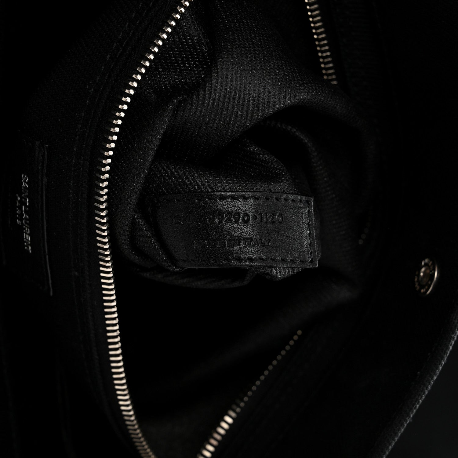 Saint Laurent Linen Calfskin Rive Gauche Tote Black 7 of 10