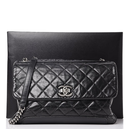 Chanel Aged Calfskin Quilted Tag Flap Black 8 of 8
