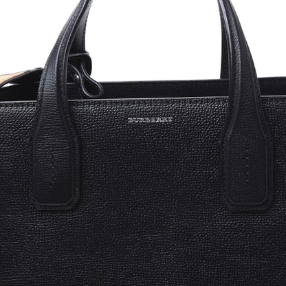 Burberry Derby Calfskin House Check Medium Banner Tote Black 10 of 10