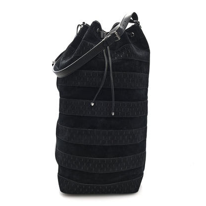 Saint Laurent Suede All-Over Monogram Giant Bucket Bag Black 1 of 9