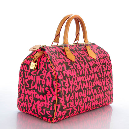 Louis Vuitton Monogram Graffiti Speedy 30 Fuchsia 3 of 8