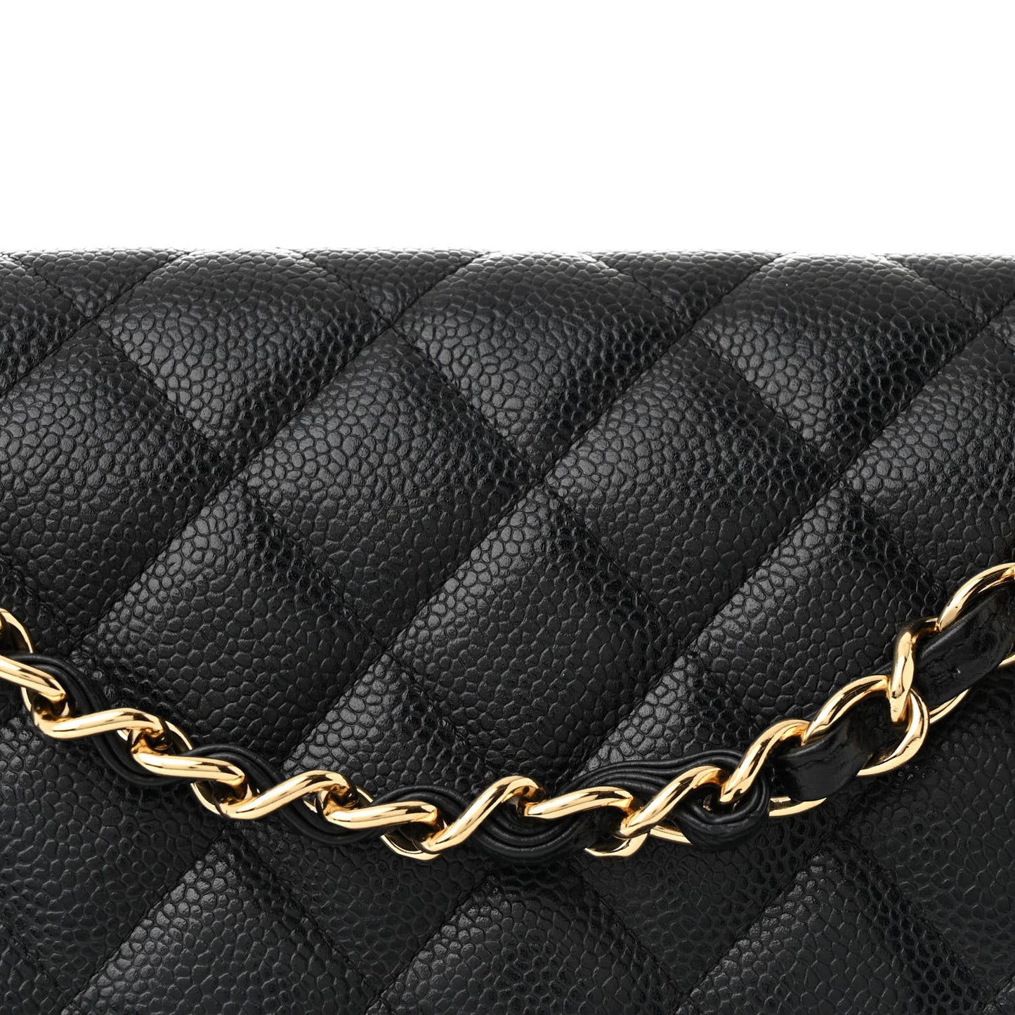 Caviar Quilted Jumbo Double Flap Black