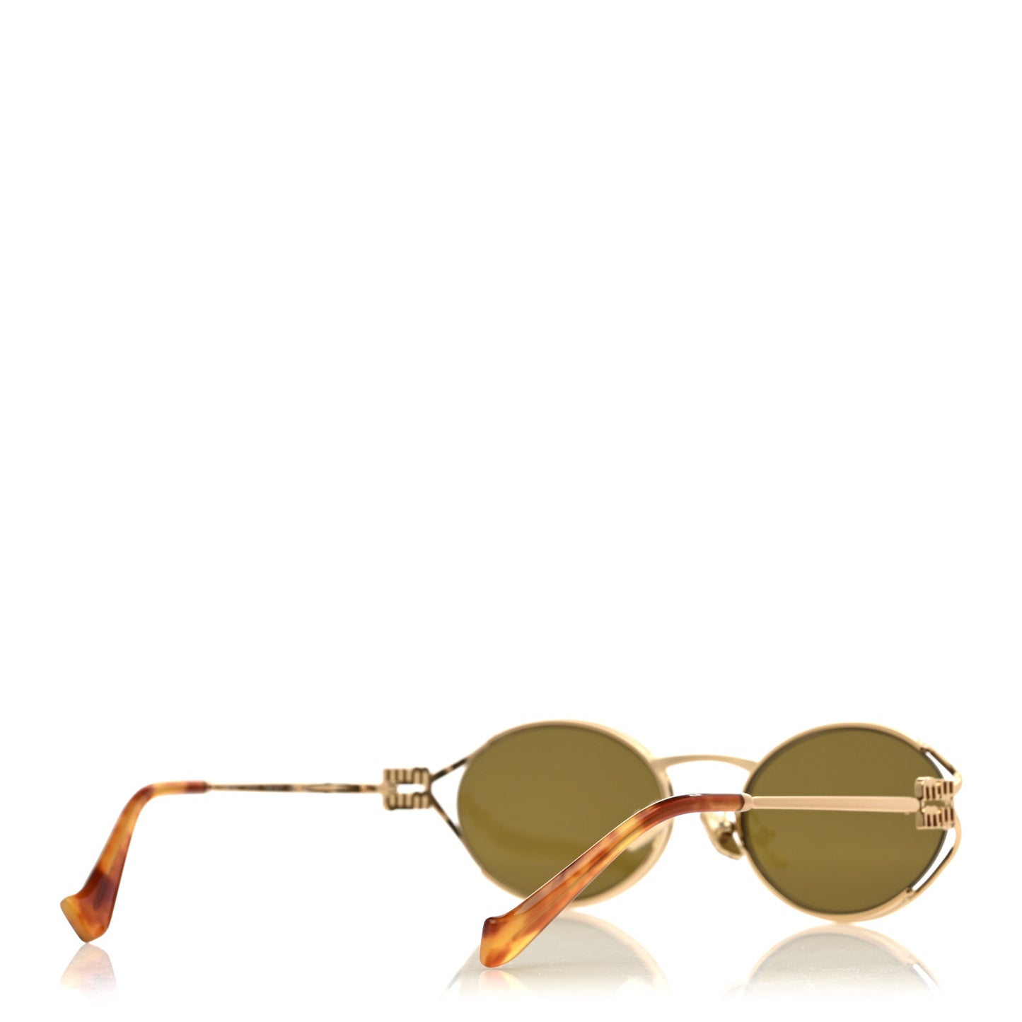 Metal Oval Sunglasses SMU52Y Black Gold