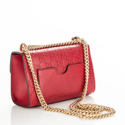 Gucci Guccissima Small Padlock Shoulder Bag Hibiscus Red 3 of 7