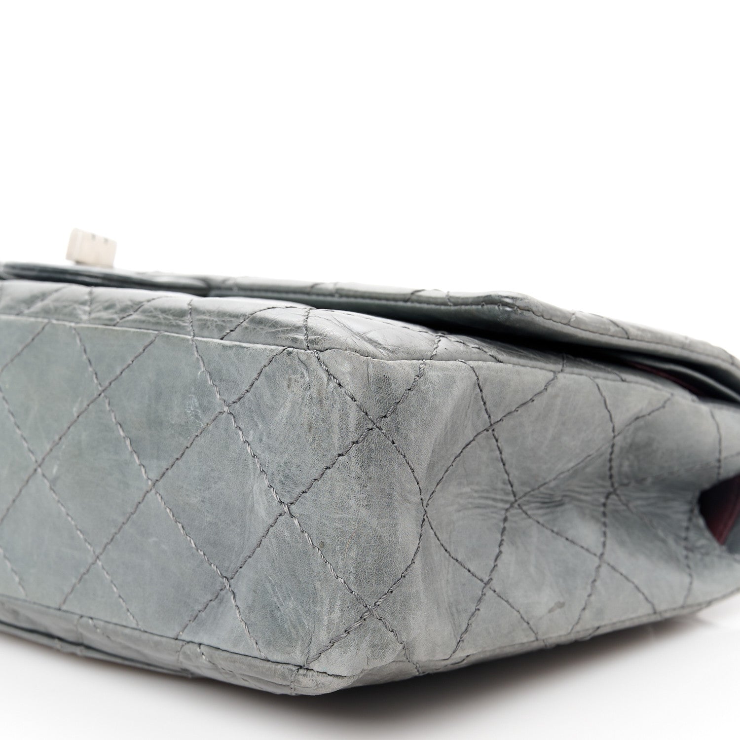 Chanel Aged Calfskin Quilted 50th Anniversary 2.55 Reissue Flap 226 Grey 11 of 11
