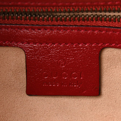 Gucci Vintage Effect Calfskin Matelasse Diagonal Small Torchon GG Marmont Bamboo Top Handle Shoulder Bag Black Romantic Cherry 6 of 10