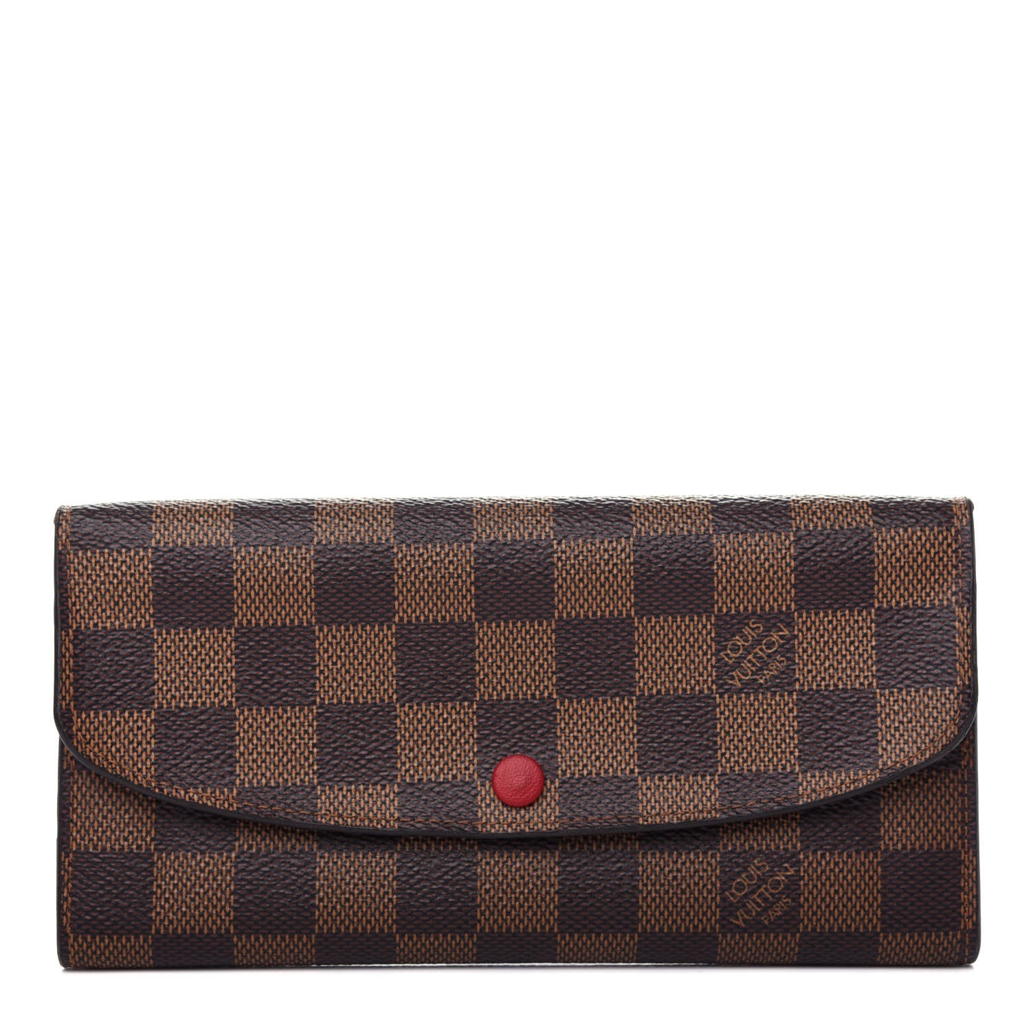 Louis Vuitton Damier Ebene Emilie Wallet Red 1 of 8