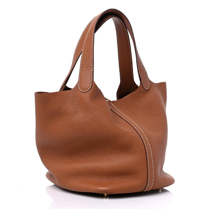 Hermes Taurillon Clemence Picotin Lock 22 MM Gold 3 of 9