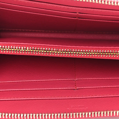 Prada Saffiano Metal Zip Around Wallet Peonia 5 of 11