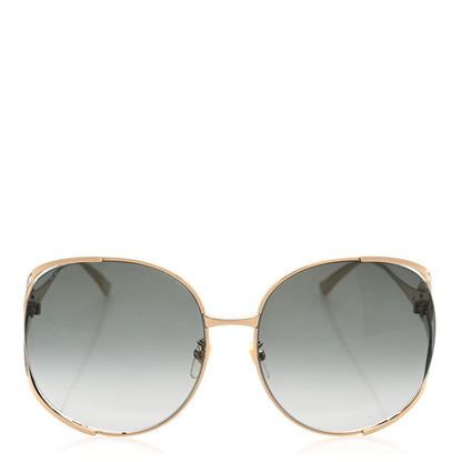 Gucci Metal Oversized Round Frame GG0225S Sunglasses Gold 2 of 8