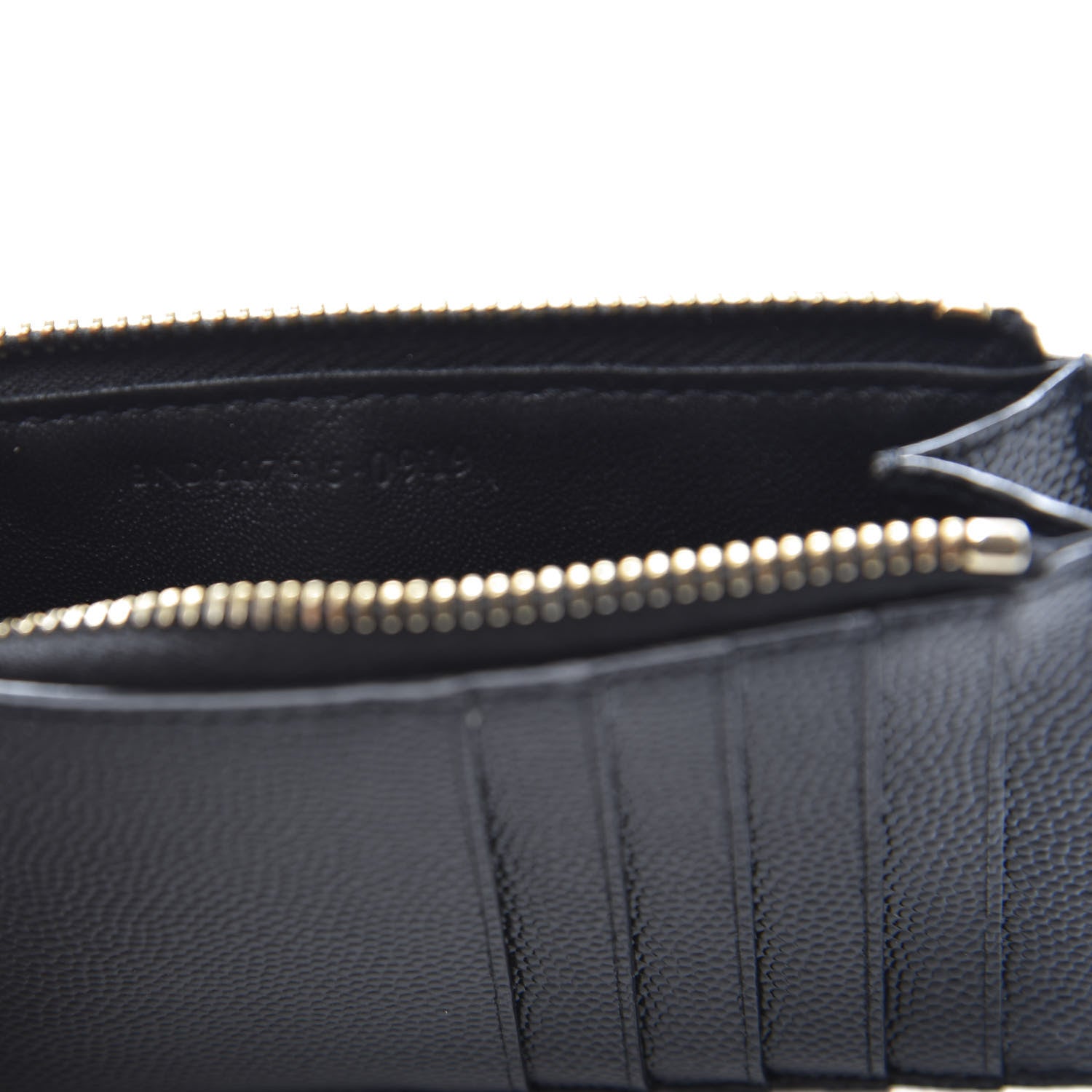 Saint Laurent Monogram Grain de Poudre 5 Fragments Zip Pouch Card Holder Black 7 of 11