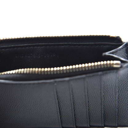 Saint Laurent Monogram Grain de Poudre 5 Fragments Zip Pouch Card Holder Black 7 of 11
