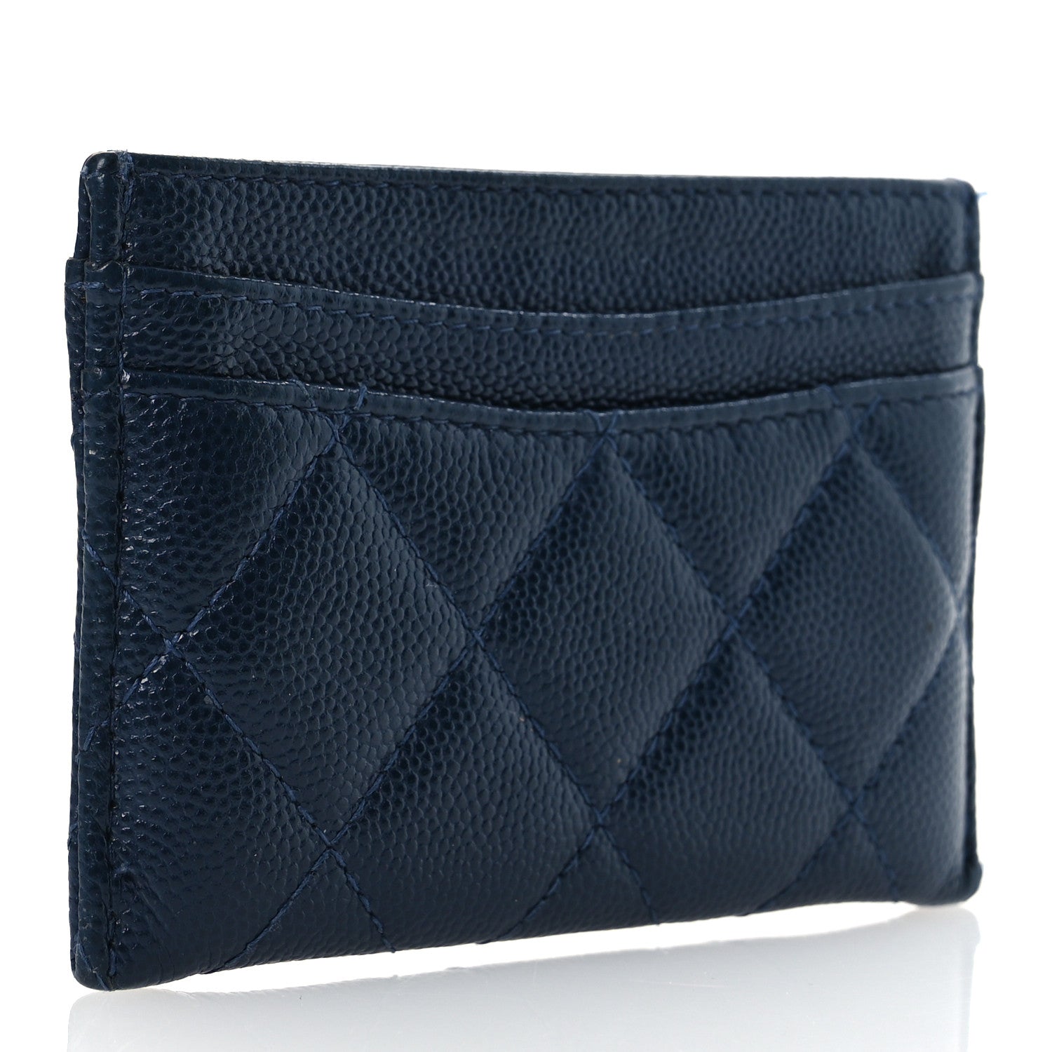 Chanel Caviar Quilted Card Holder Navy 3 of 14