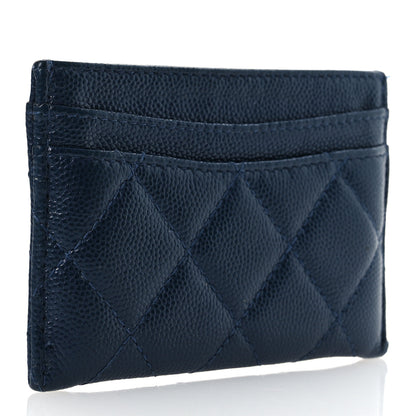 Chanel Caviar Quilted Card Holder Navy 3 of 14
