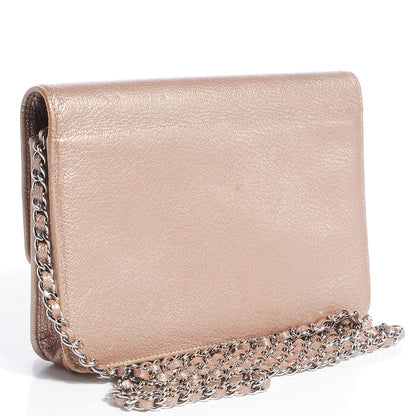 Chanel Metallic Goatskin Wallet On Chain WOC Gold 2 of 11