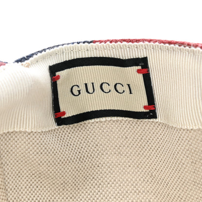 Gucci Canvas Marley Stripe Script Logo Patch Gucci 100 Baseball Hat Multicolor 8 of 9