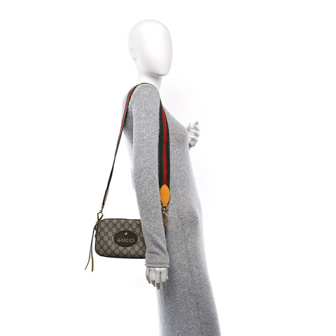 GG Supreme Monogram Web Neo Vintage Shoulder Bag Beige New Acero Crop