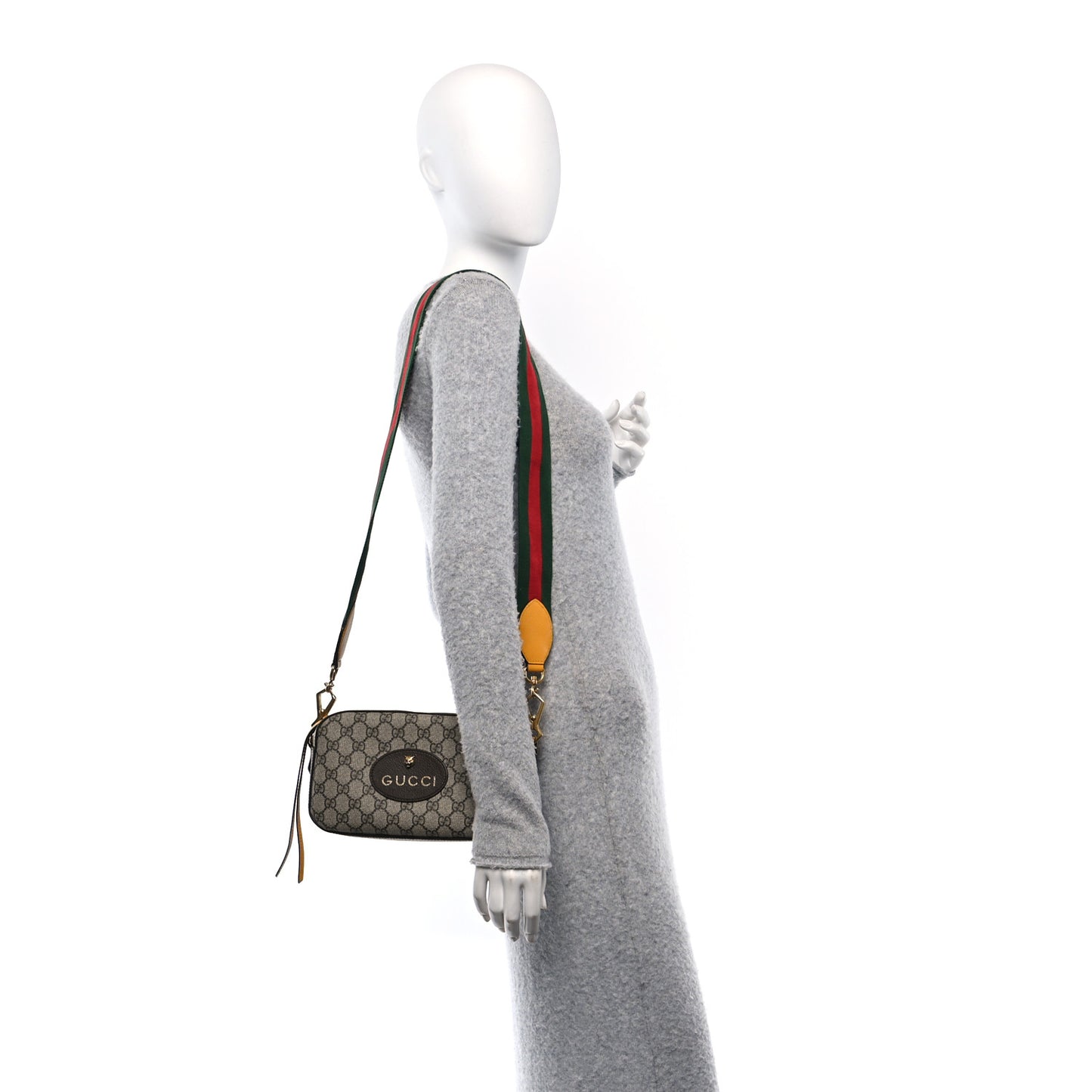GG Supreme Monogram Web Neo Vintage Shoulder Bag Beige New Acero Crop