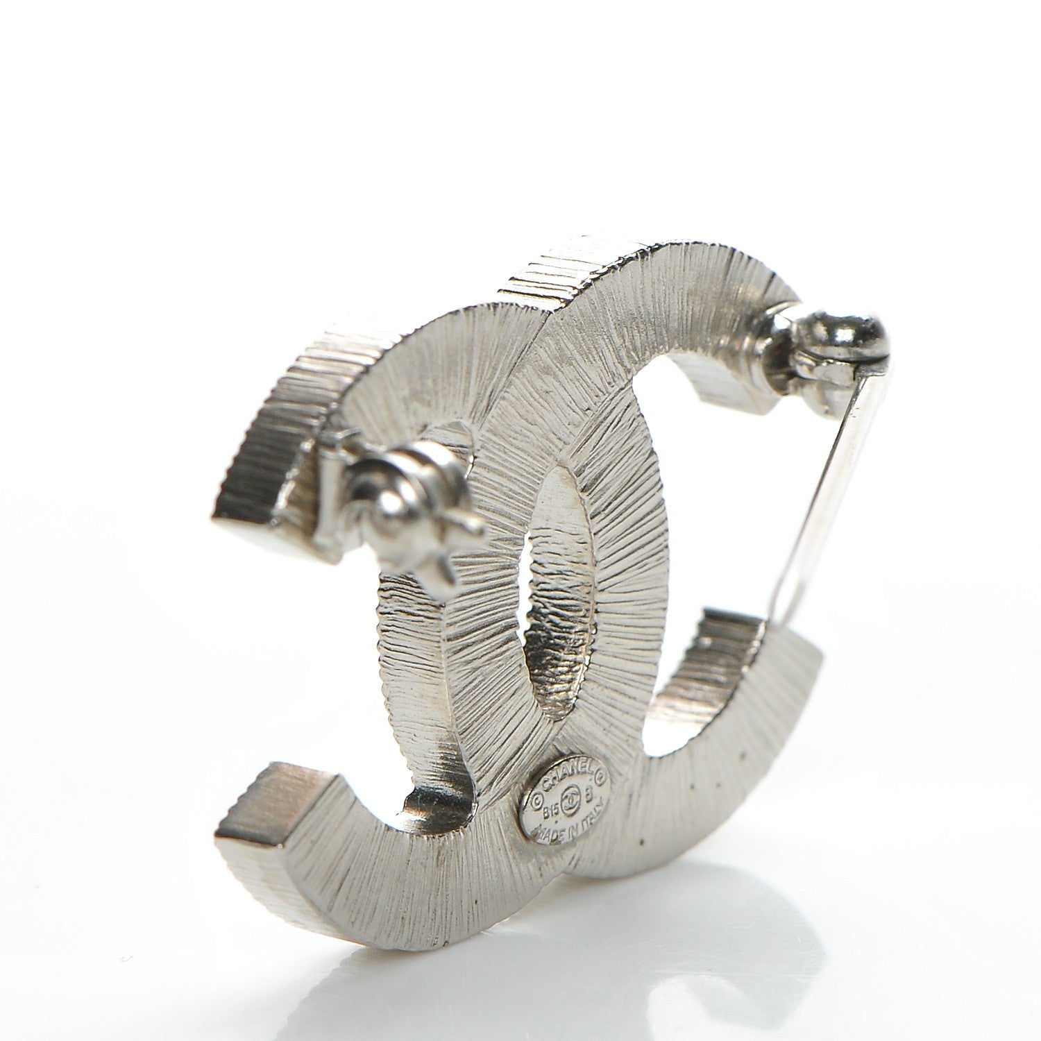 Chanel Crystal Baguette CC Mini Brooch Silver 3 of 5