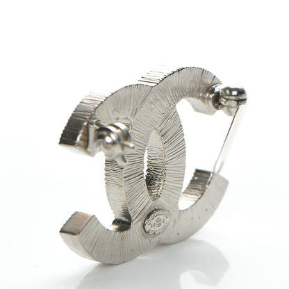 Chanel Crystal Baguette CC Mini Brooch Silver 3 of 5