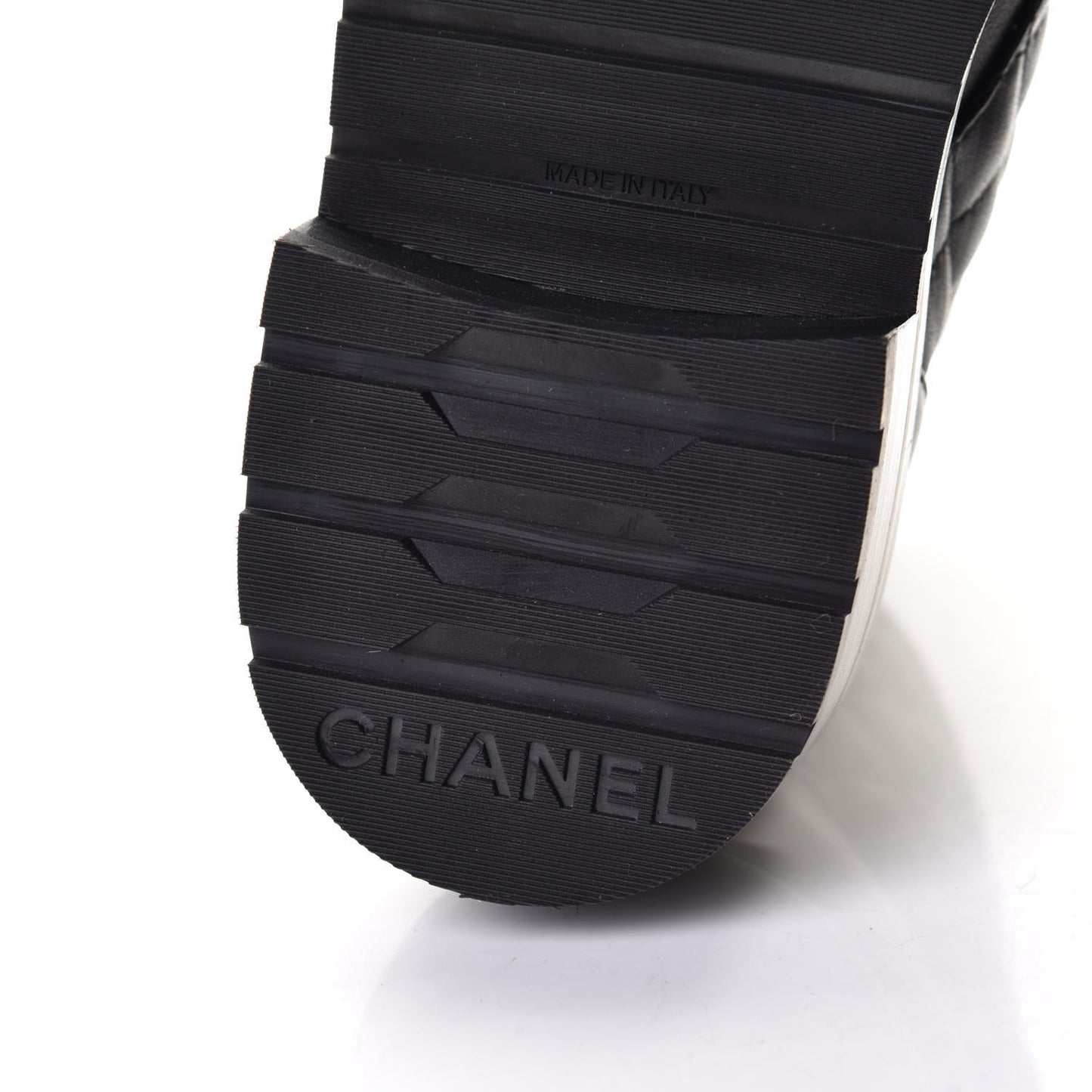 Shiny Lambskin Quilted Lace Up Combat Boots 37 Black