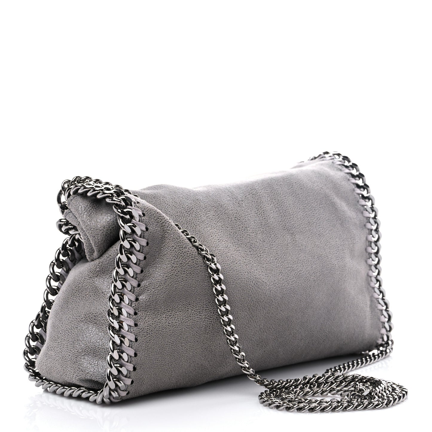 Shaggy Deer Mini Falabella Fold Over Tote Light Grey