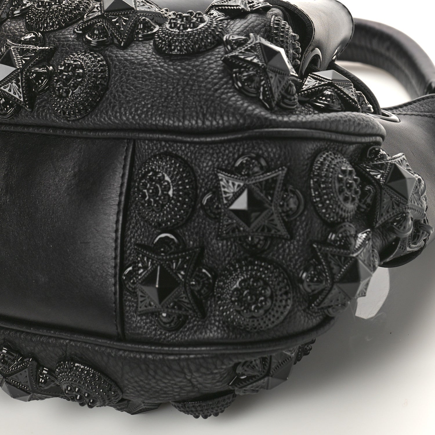 Burberry Calfskin Mason Warrior Studded Hobo Black 9 of 9