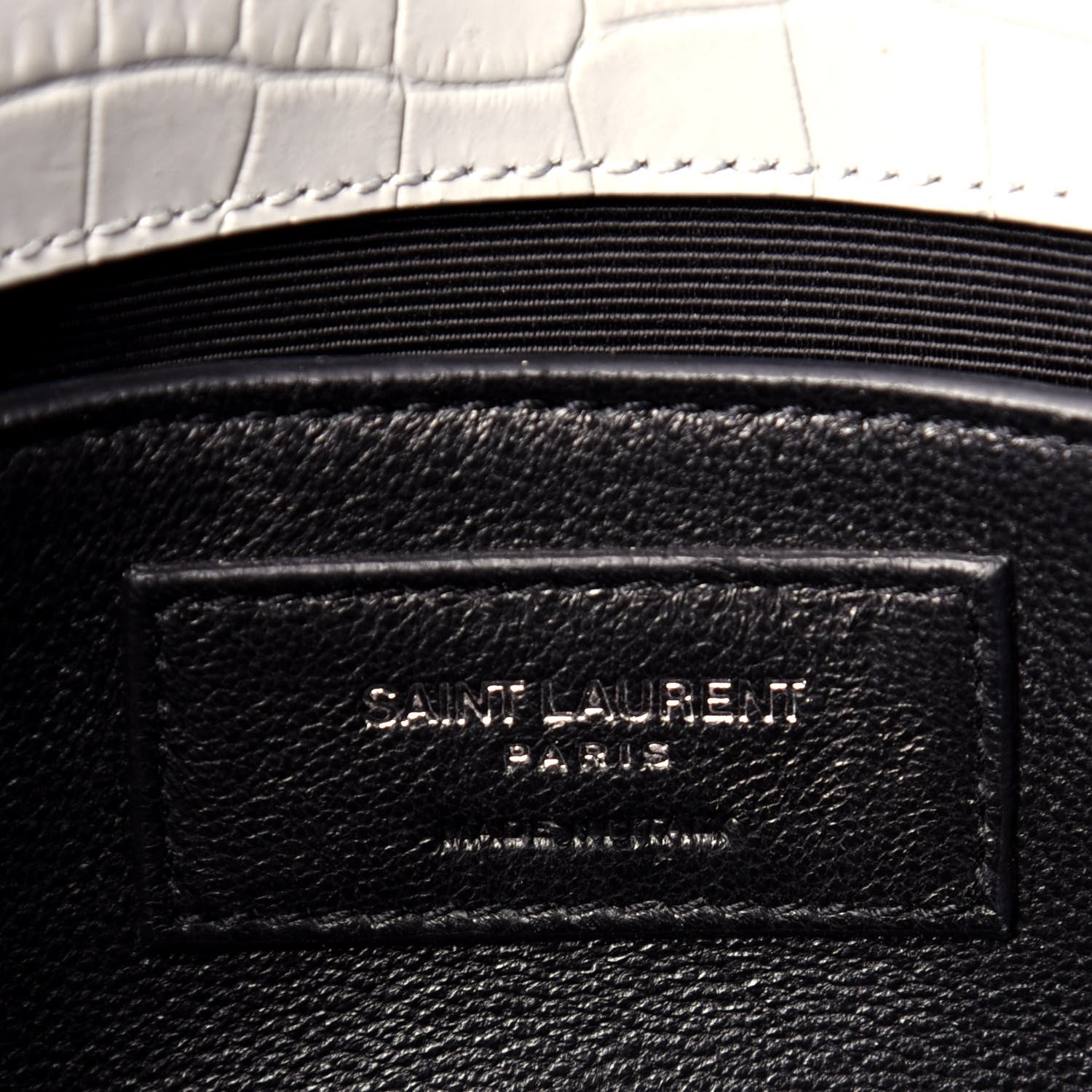Saint Laurent Croc Calfskin Embossed Small Classic Monogram Kate Tassel Satchel Mouse Grey 6 of 8