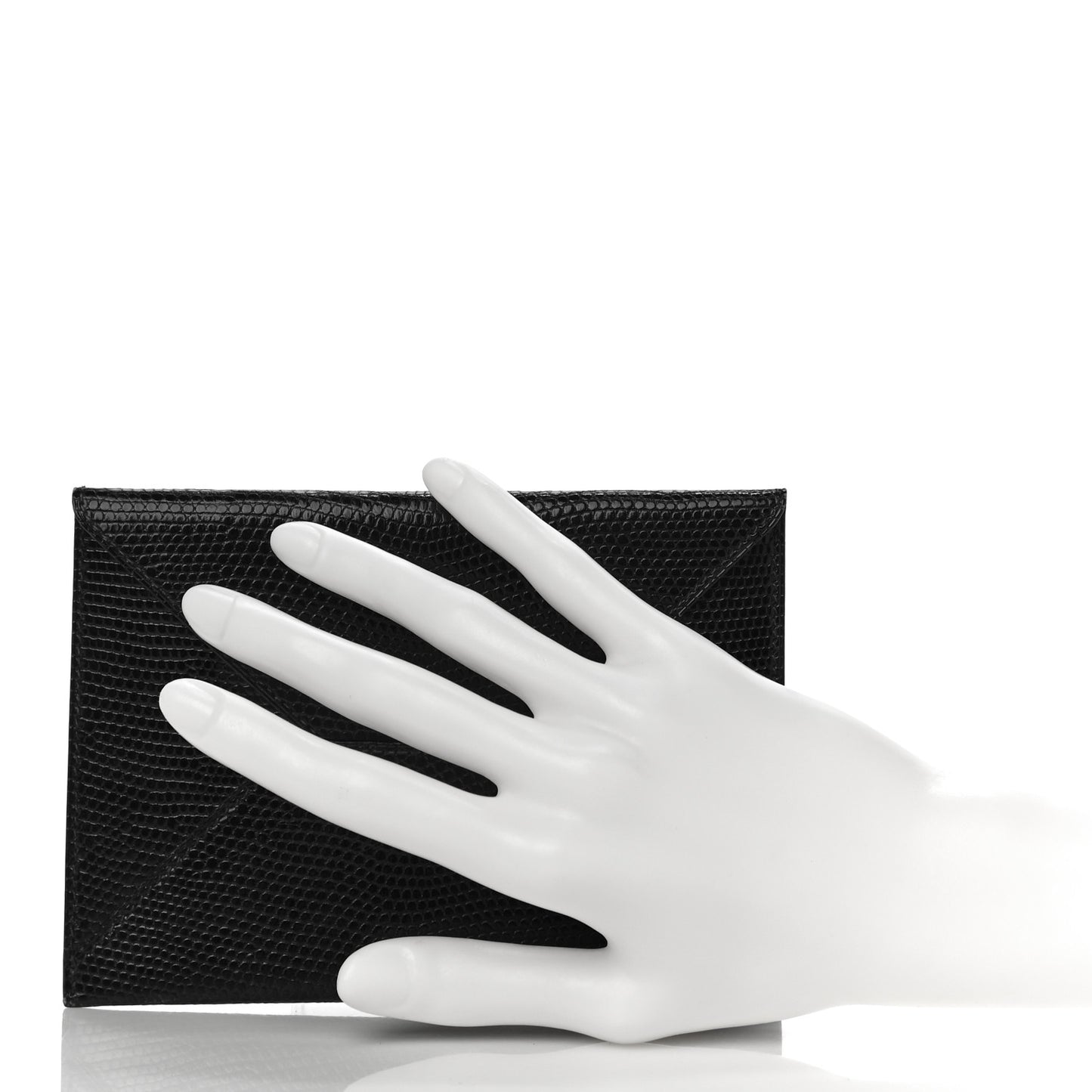 Lizard Niloticus Envelope Pouch Black