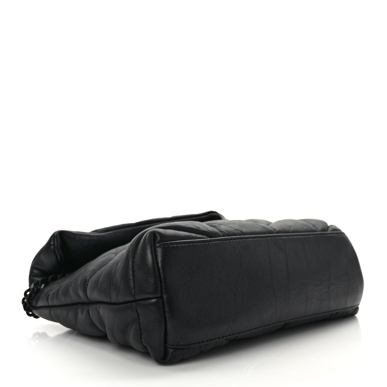 Saint Laurent Calfskin Quilted Toy Loulou Puffer Monogram Monochrome Chain Satchel Black 4 of 13