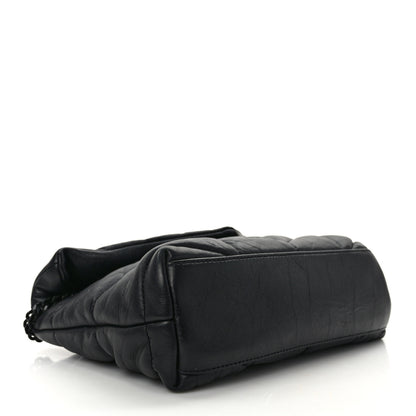 Saint Laurent Calfskin Quilted Toy Loulou Puffer Monogram Monochrome Chain Satchel Black 4 of 13