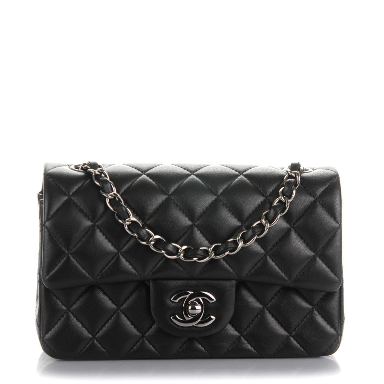 Chanel Lambskin Quilted Mini Rectangular Flap Black 1 of 8