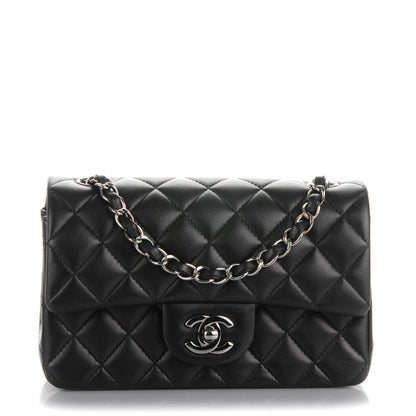 Chanel Lambskin Quilted Mini Rectangular Flap Black 1 of 8