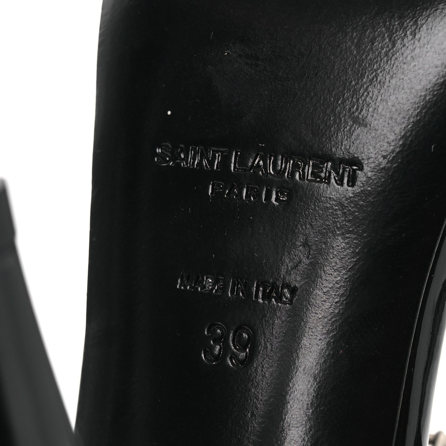 Saint Laurent Patent Calfskin Fetish 105 Sandal 39 Black 8 of 11