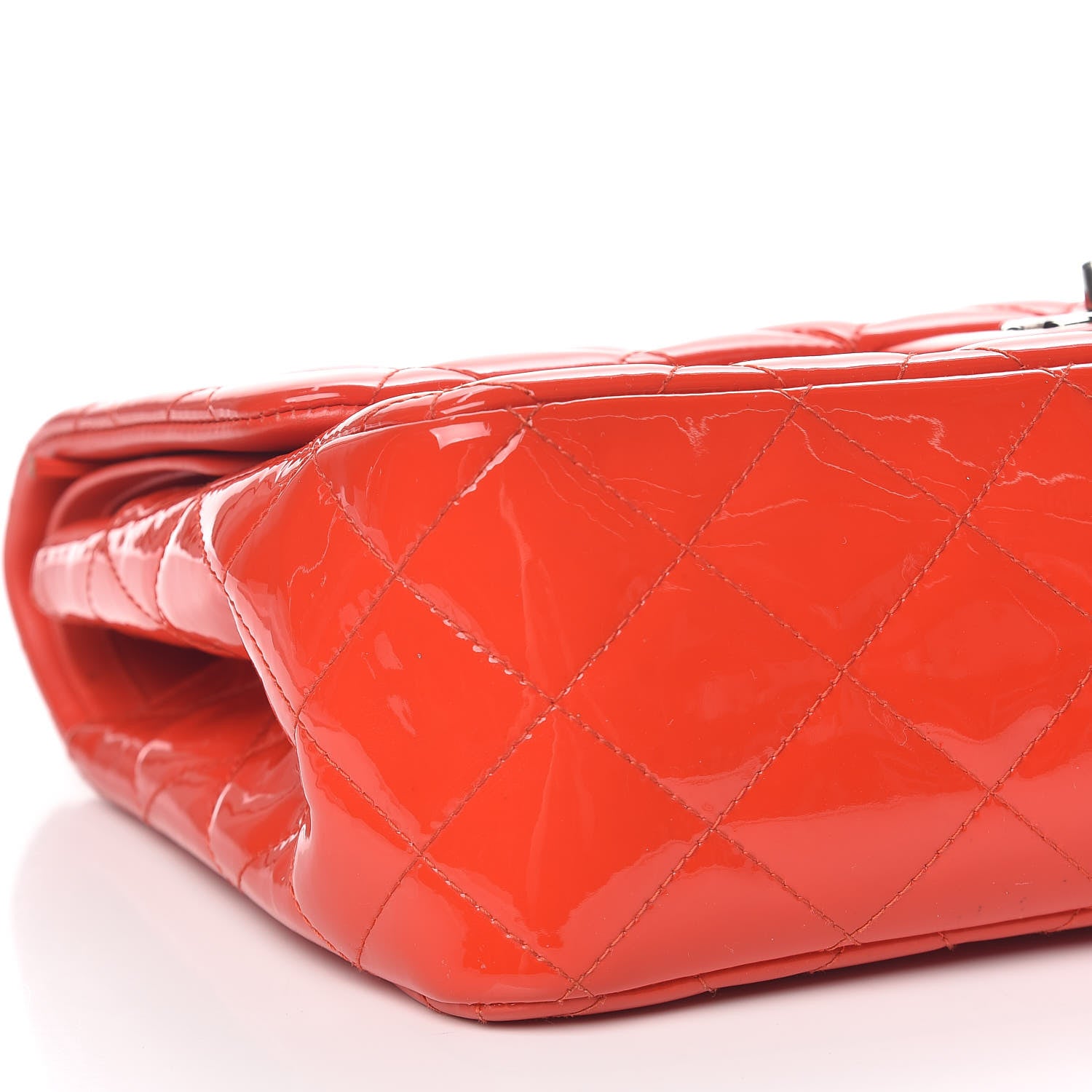 Chanel Patent Quilted Jumbo Double Flap Red 6 of 13