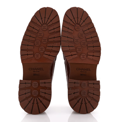 Chanel Calfskin Quilted CC Mocassin Loafers 38.5 Light Brown 6 of 11