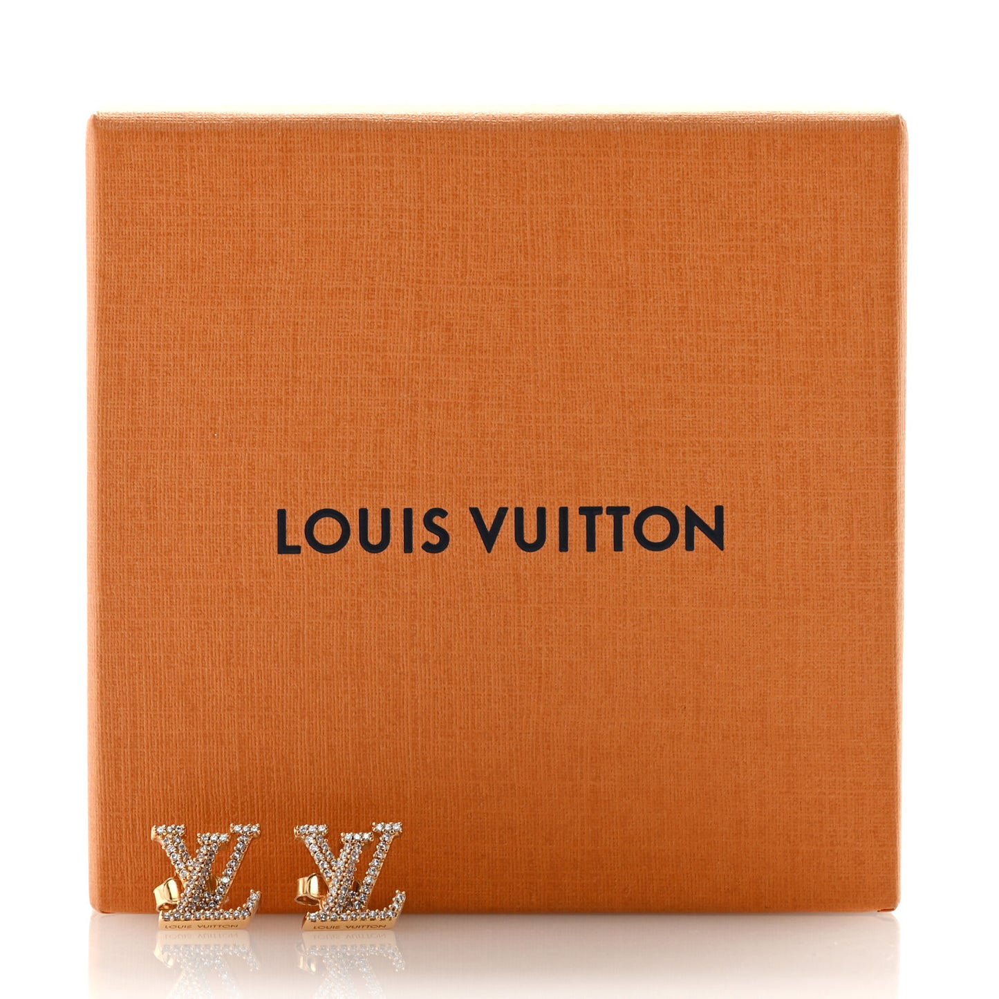 Metal Crystal LV Iconic Earrings Gold