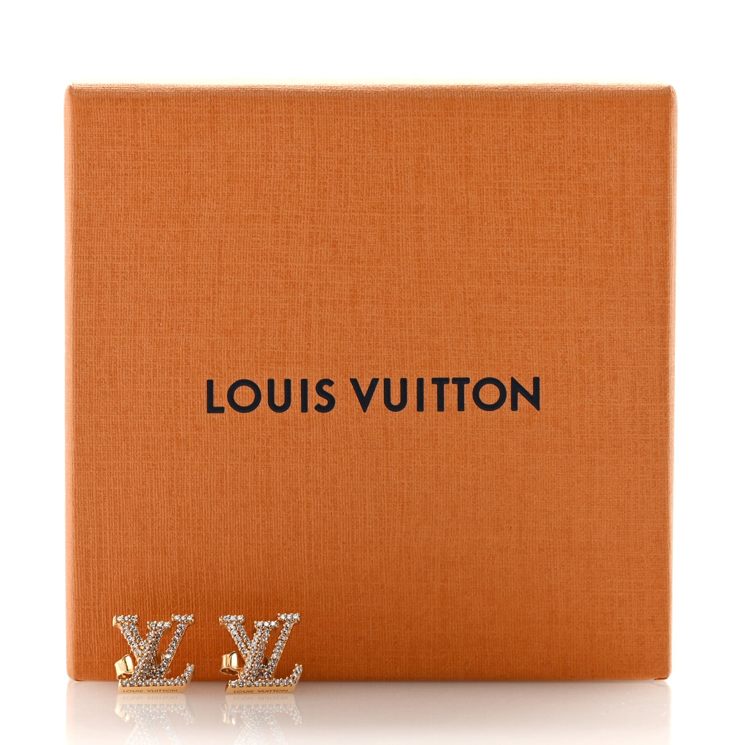Louis Vuitton Metal Crystal LV Iconic Earrings Gold 6 of 6
